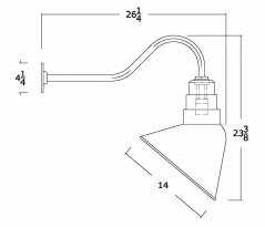 AGB101-AA14 Angled Reflector Sign Lighting Gooseneck RLM Incandescent Kit Matte Black