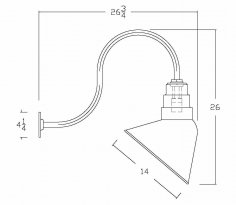 AGB103-AA14 Angled Reflector Sign Lighting Gooseneck RLM Kit Galvanized