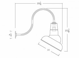 Angled Reflector Sign Lighting Gooseneck RLM Incandescent Kit Galvanized