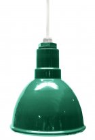 ACN001-0-AD8Deep Bowl Dome 4FT White Cord Pendant RLM Incandescent Kit Green