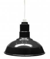 ACN001-0-AS12 Standard Dome 4FT White Cord Pendant RLM Incandescent Kit Black