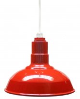 ACN001-0-AS12 Standard Dome 4FT White Cord Pendant RLM Incandescent Kit Red