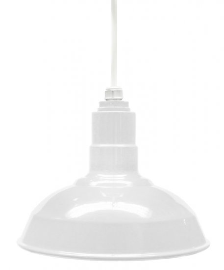ACN001-0-AS12 Standard Dome 4FT White Cord Pendant RLM Incandescent Kit White