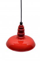 Classic Dome 4FT Black Cord Pendant RLM Incandescent Kit Red