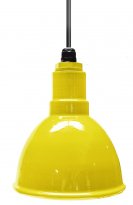ACN001-1-AD8-YELLOW Deep Bowl Dome 4FT Black Cord Pendant RLM Incandescent Kit Yellow