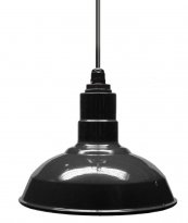 ACN001-1-AS12 Standard Dome 4FT Black Cord Pendant RLM Incandescent Kit Black