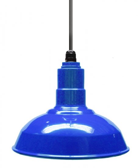 ACN001-1-AS14 Standard Dome 4FT Black Cord Pendant RLM Incandescent Kit Blue