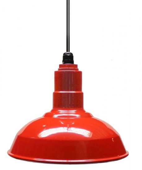 ACN001-1-AS14 Standard Dome 4FT Black Cord Pendant RLM Incandescent Kit Red