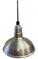 ACN001-1-AS14 Standard Dome 4FT Black Cord Pendant RLM Incandescent Kit S ALUMINUM