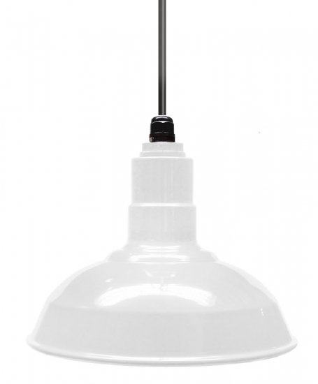 ACN001-1-AS14 Standard Dome 4FT Black Cord Pendant RLM Incandescent Kit White