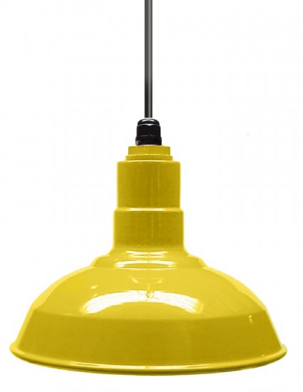 ACN001-1-AS14 Standard Dome 4FT Black Cord Pendant RLM Incandescent Kit Yellow