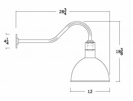 AGB101-AD12 Deep Bowl Dome Gooseneck RLM Incandescent Kit Galvanized