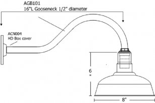 AGB101-18-AS12 Standard Dome Gooseneck RLM Incandescent Kit Blue