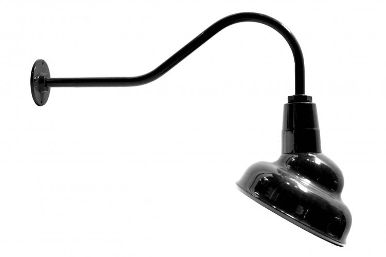 AGB101-AA11E Angled Reflector Sign Lighting Gooseneck RLM Incandescent Kit Black