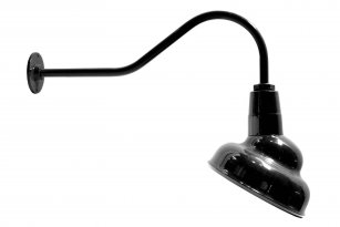 AGB101-AA11E Angled Reflector Sign Lighting Gooseneck RLM Incandescent Kit Black
