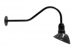 AGB101-AA7 Angled Reflector Sign Lighting Gooseneck RLM Incandescent Kit Black