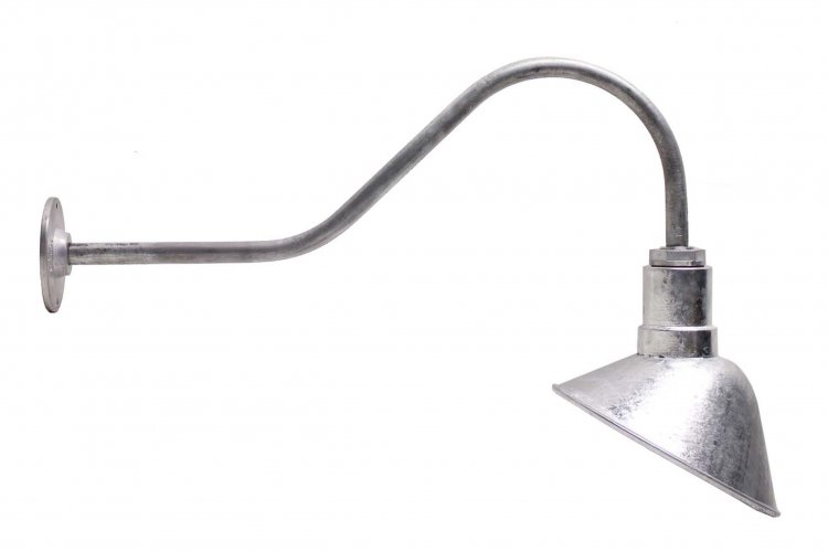 AGB101-AA9 Angled Reflector Sign Lighting Gooseneck RLM Kit Galvanized