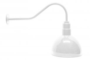 AGB101-AD10 Deep Bowl Dome Gooseneck RLM Incandescent Kit White