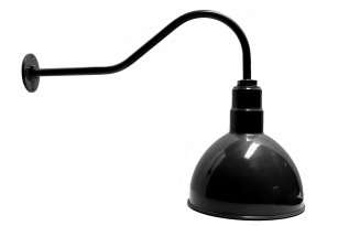 AGB101-AD12 Deep Bowl Dome Gooseneck RLM Incandescent Kit Black