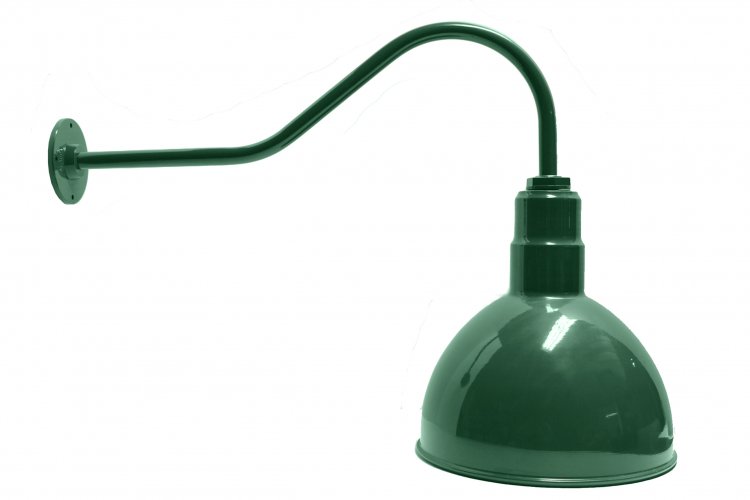 AGB101-AD12 Deep Bowl Dome Gooseneck RLM Incandescent Kit Green