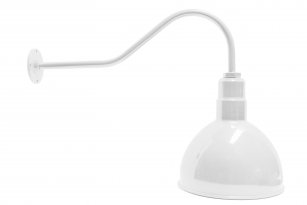 AGB101-AD12 Deep Bowl Dome Gooseneck RLM Incandescent Kit White