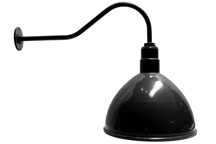 AGB101-AD16 Deep Bowl Dome Gooseneck RLM Incandescent Kit Black