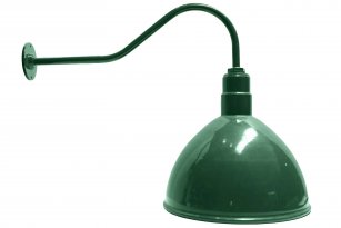 AGB101-AD16 Deep Bowl Dome Gooseneck RLM Incandescent Kit Green