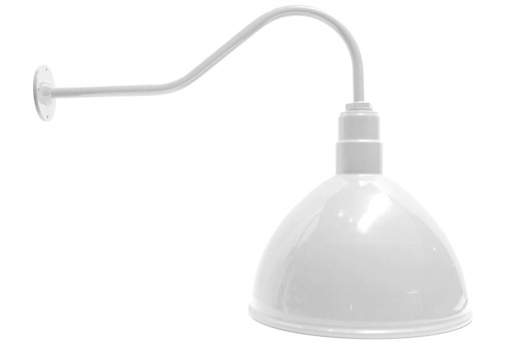 AGB101-AD16 Deep Bowl Dome Gooseneck RLM Incandescent Kit White