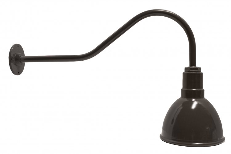 AGB101-AD8 Deep Bowl Dome Gooseneck RLM Incandescent Kit Dk Bronze