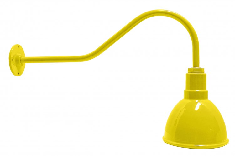 AGB101-AD8 Deep Bowl Dome Gooseneck RLM Incandescent Kit Yellow