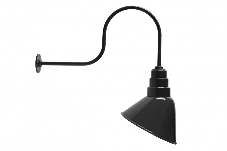 AGB102-AA14 Angled Reflector Sign Lighting Gooseneck RLM Kit Black