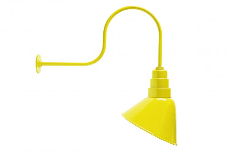 AGB102-AA14 Angled Reflector Sign Lighting Gooseneck RLM Kit Yellow