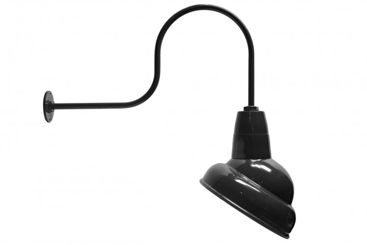 Angled Reflector Sign Lighting Gooseneck RLM Incandescent Kit Black