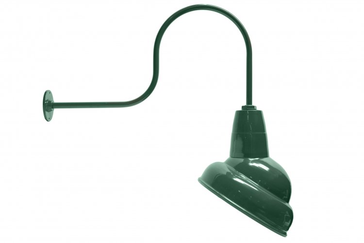 Angled Reflector Sign Lighting Gooseneck RLM Incandescent Kit Green