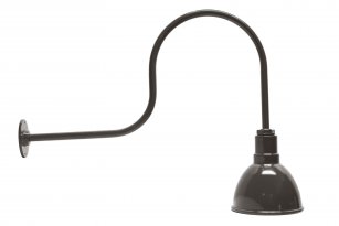 AGB102-AD8 Deep Bowl Dome Gooseneck RLM Incandescent Kit Black