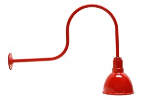 AGB102-AD8 Deep Bowl Dome Gooseneck RLM Incandescent Kit Red