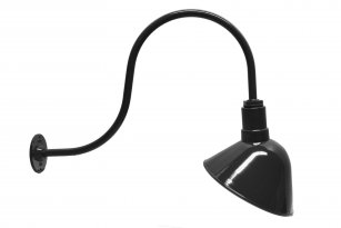 AGB103-AA11 Angled Reflector Sign Lighting Gooseneck RLM Incandescent Kit Black