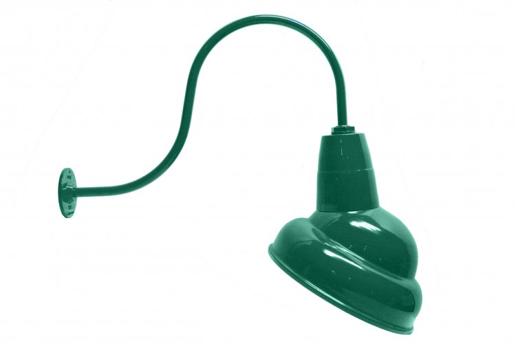 Angled Reflector Sign Lighting Gooseneck RLM Incandescent Kit Green