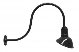 AGB103-AA7-BLACK Angled Reflector Sign Lighting Gooseneck RLM Incandescent Kit Black