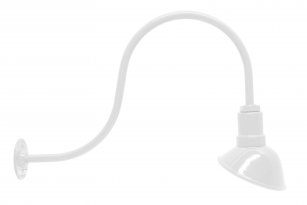AGB103-AA7-WHITE Angled Reflector Sign Lighting Gooseneck RLM Incandescent Kit White