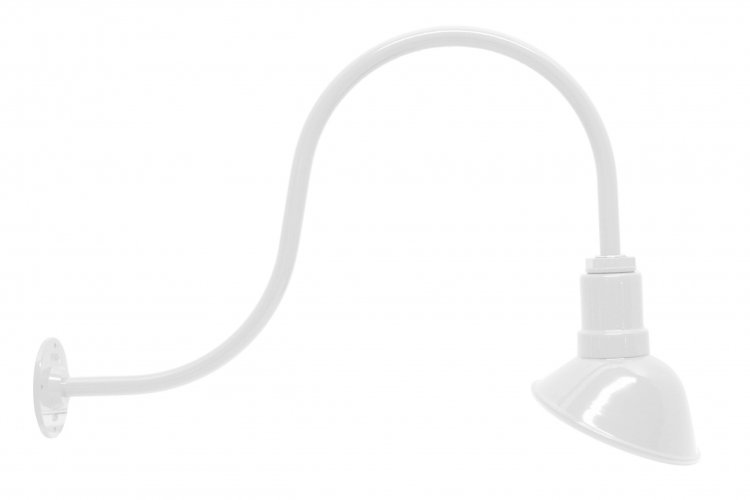 AGB103-AA7-WHITE Angled Reflector Sign Lighting Gooseneck RLM Incandescent Kit White
