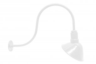 AGB103-AA9 Angled Reflector Sign Lighting Gooseneck RLM Incandescent Kit White