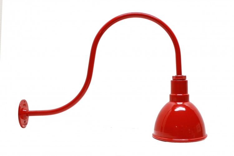 AGB103-AD8 Deep Bowl Dome Gooseneck RLM Incandescent Kit Red