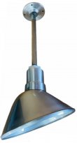 APP12-AA9 Angled Reflector Sign Lighting Rigid Stem RLM Incandescent Kit SATIN ALUMINUM