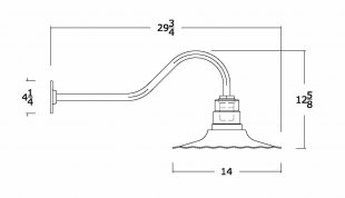 AGB101-AR14 Radial Wave Gooseneck RLM Incandescent Kit Galvanized