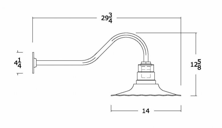 AGB101-AR14 Radial Wave Gooseneck RLM Incandescent Kit Galvanized