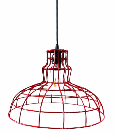 AS14G-RED Industrial 14" RLM Barn Cage Pendant Light WIREGURD Vintage Design Industrial