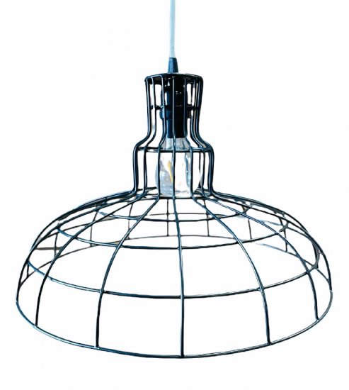 AS16G-BLACK Industrial 16" RLM Barn Cage Pendant Light WIREGURD Vintage Design Industrial