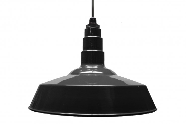 Standard Dome 4FT Black Cord Pendant RLM Incandescent Kit Black