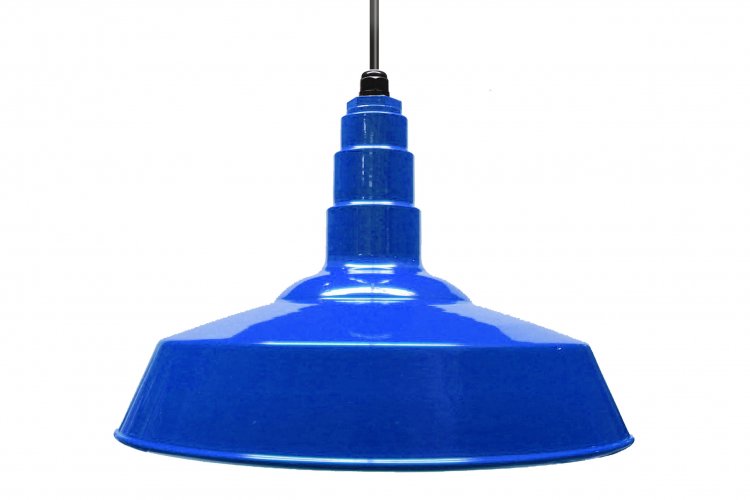 Standard Dome 4FT Black Cord Pendant RLM Incandescent Kit Blue